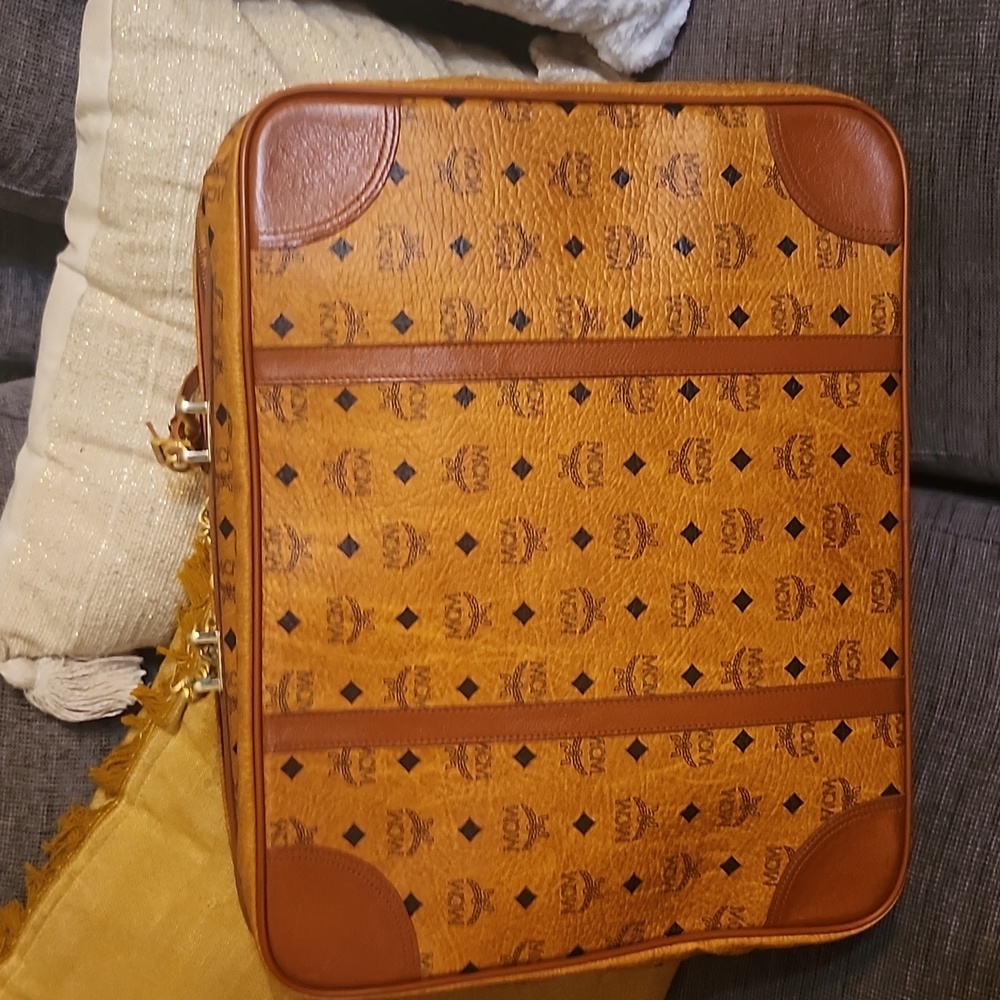 MCM Cognac Visetos Weekender Bag Vintage Made In Germany Unbranded Chains Added - Picture 7 of 17